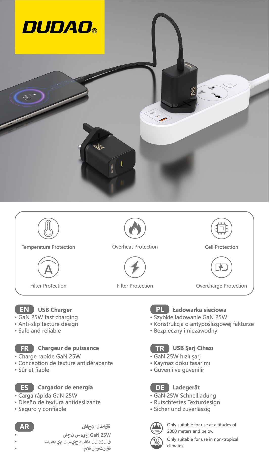 DUDAO A27UK-B PD25W GAN UK standard charger only DUDAO A27UK-B PD25W GAN UK standard charger only